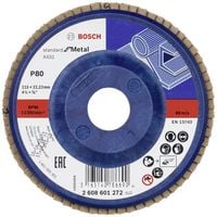 Produktbild: Bosch Accessories 2608601272 X431 F&auml;cherschleifscheibe Durchmesser 115 mm Bohrungs-&Oslash; 22.33 mm K&ouml;rnung (num) 80 Stahl 1 St.