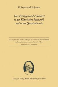Produktbild: Das Prinzip von d'Alembert in der Klassischen Mechanik und in der Quantentheorie