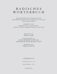 Produktbild: Badisches W&ouml;rterbuch. Band V/Lieferung 85