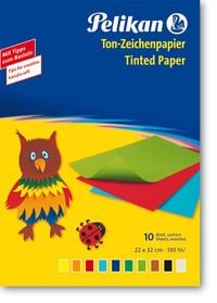 Pelikan Tonzeichenpapier Mappe mit 10 Blatt in 10 Farben