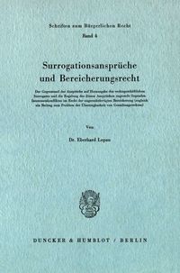 Bild vom Artikel Lopau, E: Surrogationsansprueche vom Autor Eberhard Lopau