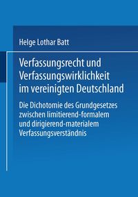 Produktbild: Verfassungsrecht und Verfassungswirklichkeit im vereinigten Deutschland