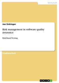 Produktbild: Risk management in software quality assurance