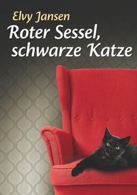 Produktbild: Roter Sessel, schwarze Katze