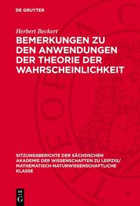 Produktbild: Bemerkungen zu den Anwendungen der Theorie der Wahrscheinlichkeit