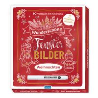 Produktbild: Tr&ouml;tsch Wundersch&ouml;ne Fensterbilder mit Kreidemarker Mappe mit Vorlagen und Kreidemarker Weihnachten