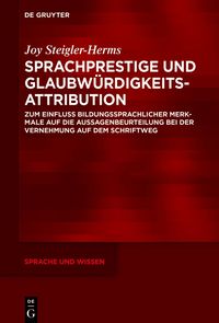 Produktbild: Sprachprestige und Glaubw&uuml;rdigkeitsattribution
