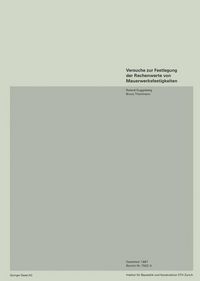 Produktbild: Versuche zur Festlegung der Rechenwerte von Mauerwerksfestigkeiten