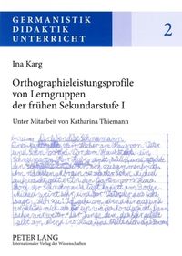 Produktbild: Orthographieleistungsprofile von Lerngruppen der fr&uuml;hen Sekundarstufe I