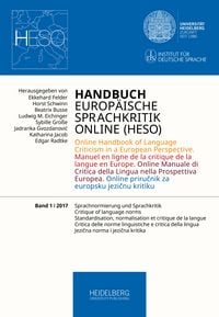 Produktbild: Handbuch Europ&auml;ische Sprachkritik Online (HESO) / Sprachnormierung und Sprachkritik