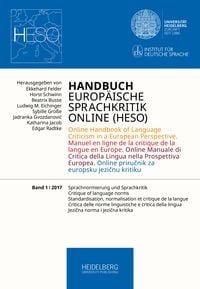 Produktbild: Handbuch Europäische Sprachkritik Online (HESO) / Sprachnormierung und Sprachkritik