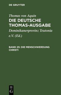 Produktbild: Die Menschwerdung Christi