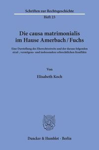 Produktbild: Die causa matrimonialis im Hause Amerbach-Fuchs.