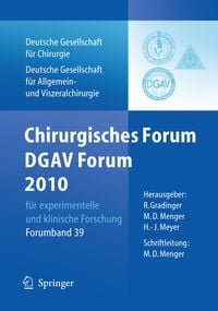 Produktbild: Chirurgisches Forum und DGAV Forum 2010 f&uuml;r experimentelle und klinische Forschung.