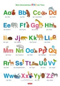 Produktbild: Fragenb&auml;r-Lernposter: Mein b&auml;renstarkes Abc der Tiere (in der Schulbuch-Druckschrift) L 70 x 100 cm