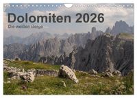 Produktbild: Dolomiten 2026 - Die wei&szlig;en Berge (Wandkalender 2026 DIN A4 quer), CALVENDO Monatskalender
