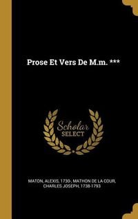 Produktbild: Prose Et Vers De M.m. ***