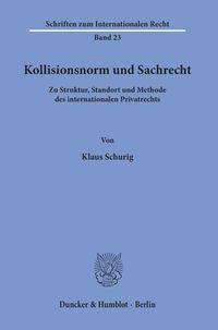 Produktbild: Kollisionsnorm und Sachrecht.