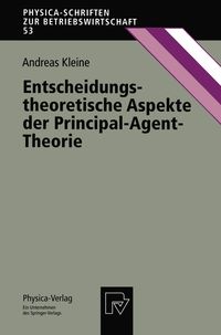 Produktbild: Entscheidungstheoretische Aspekte der Principal-Agent-Theorie