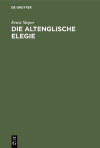 Produktbild: Die altenglische Elegie