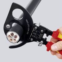 Produktbild: Knipex 95 36 280 Ratschen-Kabelschneider Geeignet f&uuml;r (Abisoliertechnik) Alu- und Kupferkabel, ein- und mehrdr&auml;htig 52 mm 380 mm&sup2;