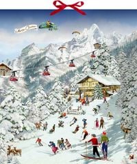 Produktbild: Wand-Adventskalender &ndash; Fr&ouml;hliche Skifreizeit in den Bergen