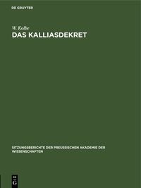 Produktbild: Das Kalliasdekret