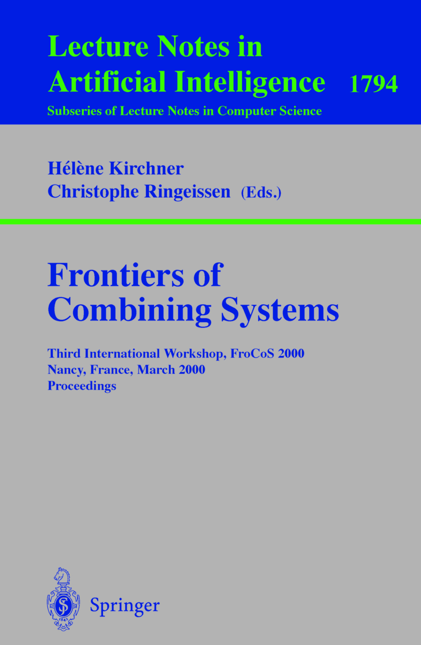 Produktbild: Frontiers of Combining Systems