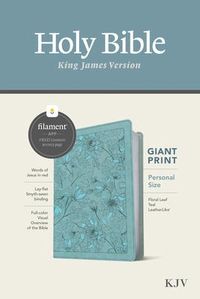 Produktbild: KJV Personal Size Giant Print Bible, Filament Enabled (Leatherlike, Floral Leaf Teal, Red Letter)