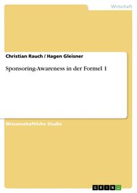 Produktbild: Sponsoring-Awareness in der Formel 1