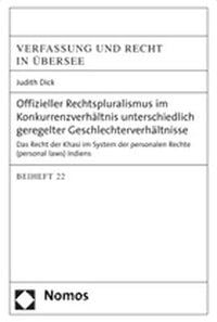 Produktbild: Offizieller Rechtspluralismus im Konkurrenzverh&auml;ltnis unterschiedlich geregelter Geschlechterverh&auml;ltnisse