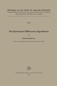Produktbild: Der Quotienten-Differenzen-Algorithmus
