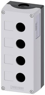 Produktbild: Siemens 3SU1804-0AA00-0AB1 3SU18040AA000AB1 Leergeh&auml;use 4 Einbaustellen (L x B x H) 194 x 85 x 64 mm unbeschriftet Grau 1 St.