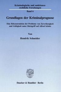 Produktbild: Grundlagen der Kriminalprognose.