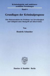 Produktbild: Grundlagen der Kriminalprognose.