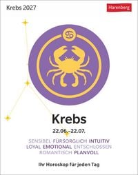 Produktbild: Krebs Sternzeichenkalender 2027 - Tagesabrei&szlig;kalender - Ihr Horoskop f&uuml;r jeden Tag