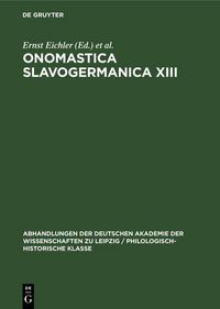 Produktbild: Onomastica Slavogermanica XIII