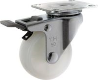 Produktbild: TOOLCRAFT TO-5137875 Lenkrolle mit Feststellbremse 50 mm mit Anschraubplatte Polyamid Tragf&auml;higkeit (max.): 50 kg