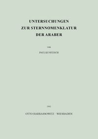 Produktbild: Untersuchungen zur Sternnomenklatur der Araber