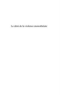 Produktbild: Deni de la violence monotheiste Le