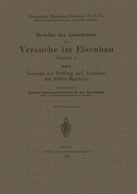 Produktbild: Berichte des Ausschusses f&uuml;r Versuche im Eisenbau