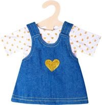 Produktbild: Puppen-Jeanskleid Goldst&uuml;ck mit T-Shirt, Gr. 28-35 cm