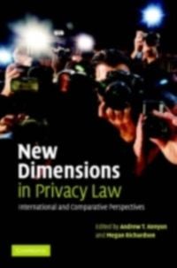 Produktbild: New Dimensions in Privacy Law