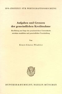 Produktbild: Aufgaben und Grenzen der gemeindlichen Kreditnahme.