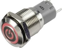 Produktbild: TRU COMPONENTS 1303024 LAS2GQF-11ZET/R/12V/S/P Druckschalter 48 V/DC 2 A 1 x Ein/Ein rastend Rot IP65 1 St.