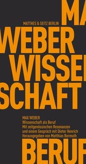 Produktbild: Wissenschaft als Beruf