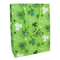 Produktbild: Idena Geschenktasche Gl&uuml;cksklee gr&uuml;n 25x35x8cm 128g/m&sup2;