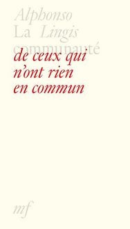 Produktbild: La communaut&eacute; de ceux qui n'ont rien en commun