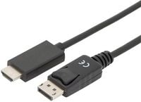 Produktbild: Digitus DisplayPort / HDMI Adapterkabel DisplayPort Stecker, HDMI-A Stecker 2.00 m Schwarz AK-340303-020-S dreifach geschirmt DisplayPort-Kabel
