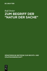 Produktbild: Zum Begriff der "Natur der Sache"